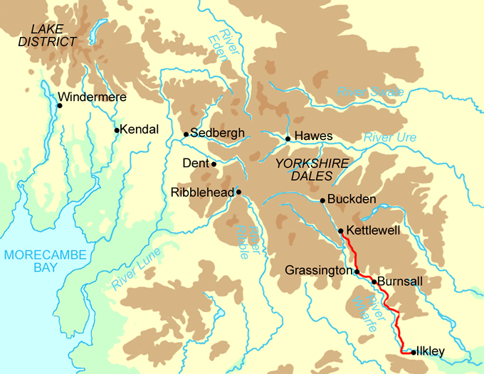 Dales Way Short Break map